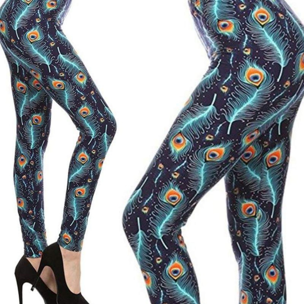 OS Leggings - Wicked Soft Peacock Blues